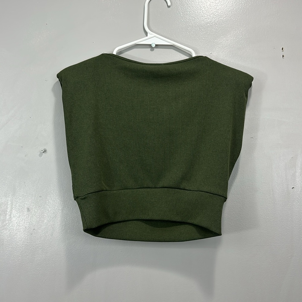 The Drop Lucy Whims Green Crop Top Sleeveless Top - Picture 5 of 7